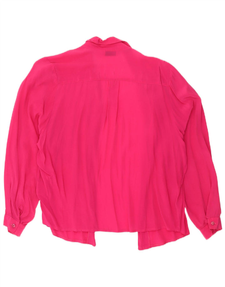 vintage Femme Chemise surdimensionnée Blouse UK 10 Petit Rose
