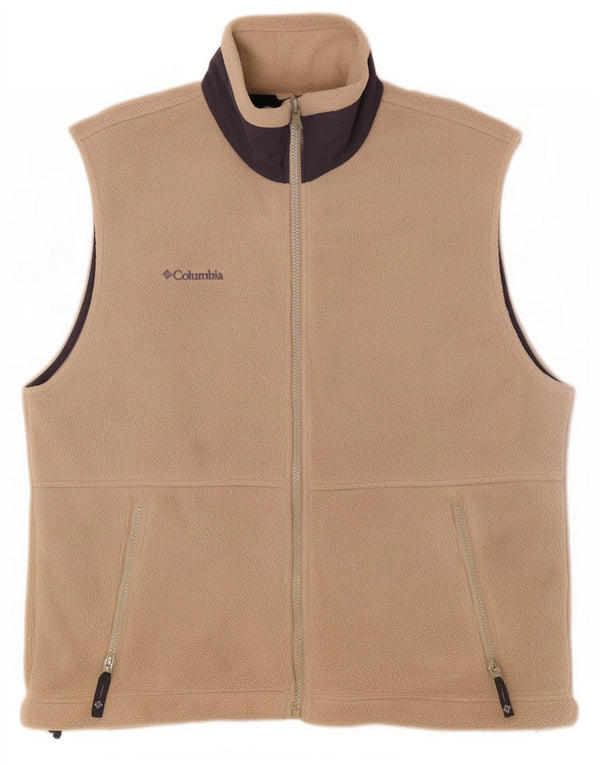 Columbia Gilet polaire sans manches pour homme UK 38 Nylon beige moyen