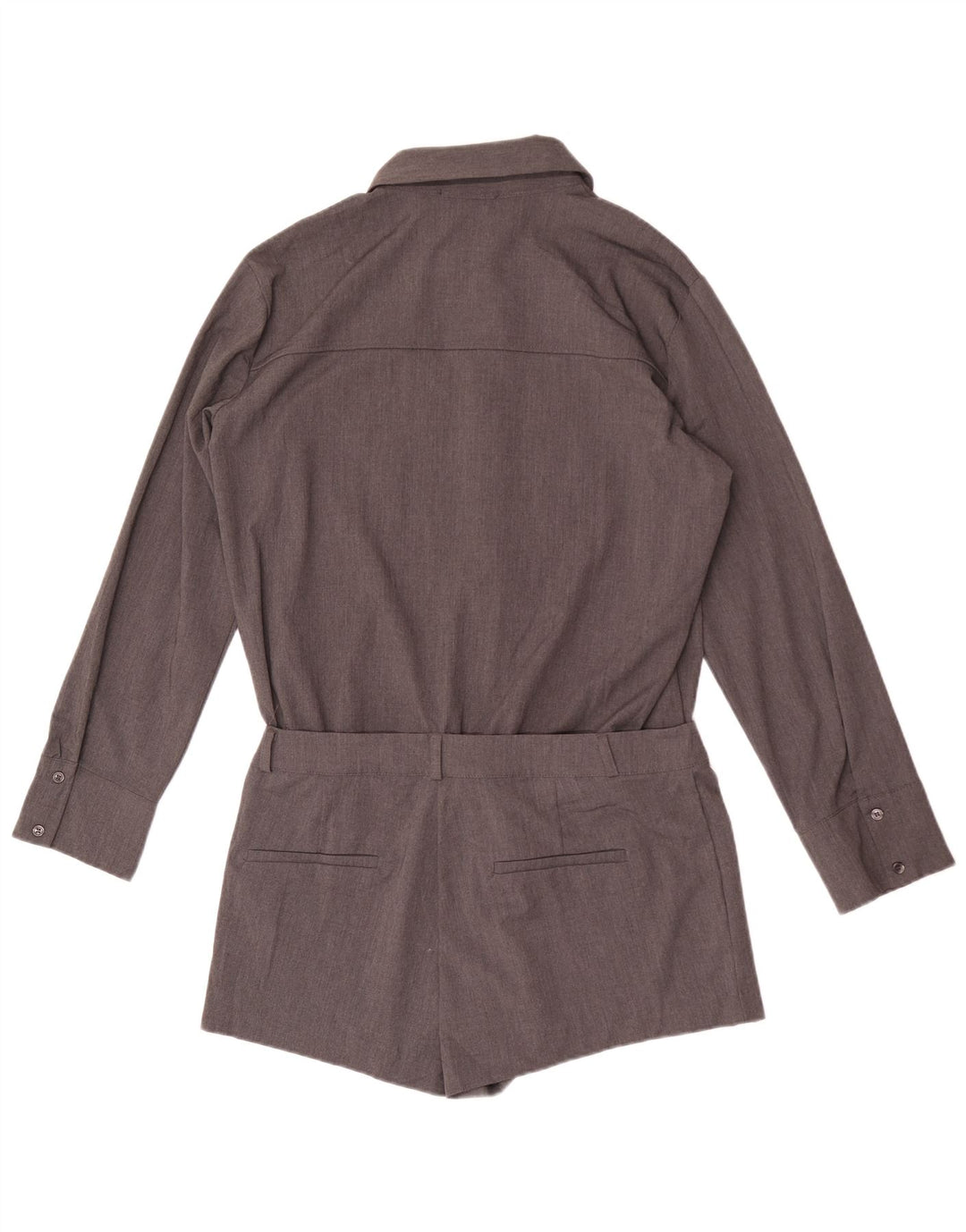 Zara Womens Shirt Playsuit UK 16 Large Gris Polyester