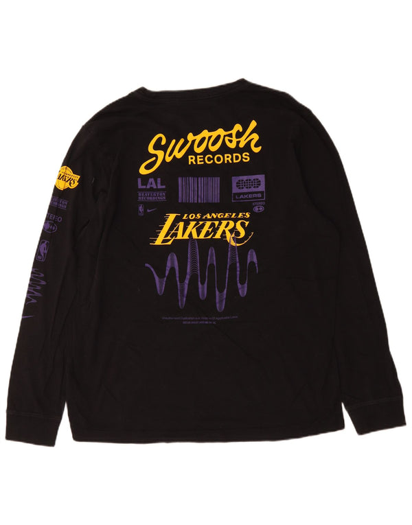 Nike Mens Los Angeles Lakers Graphic Top Long Sleeve Large Black Cotton