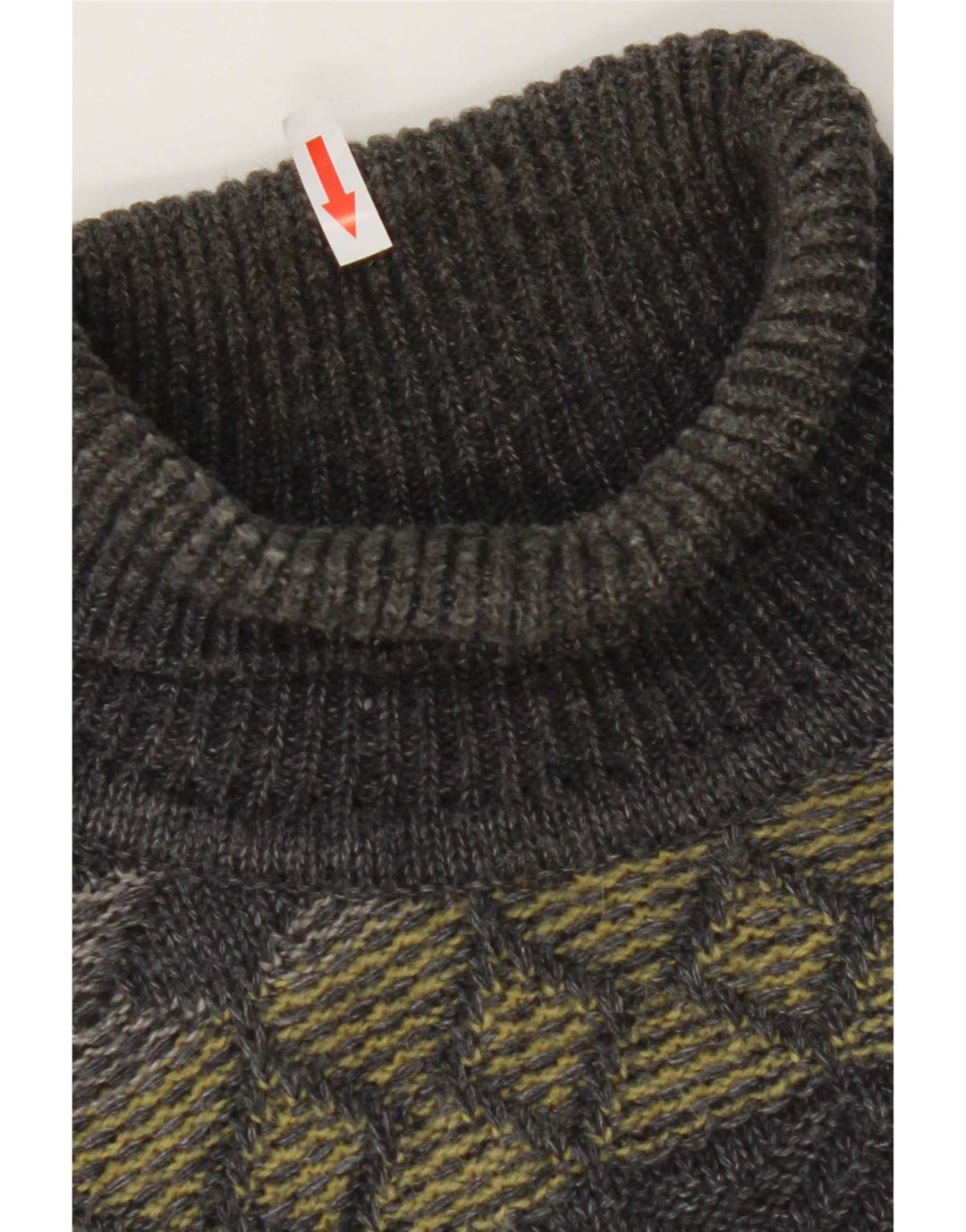 Gilberto Pull Col Roulé Homme IT 56 2XL Gris Géométrique Laine