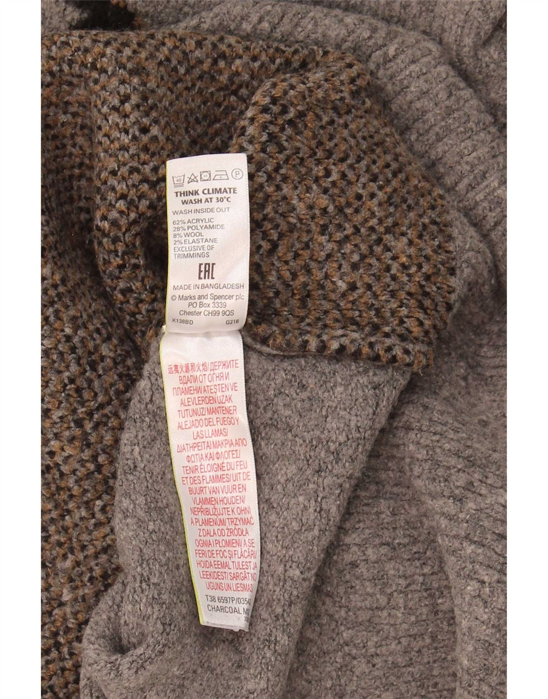 Marks & Spencer Pull col roulé pour femme UK 18 XL Gris