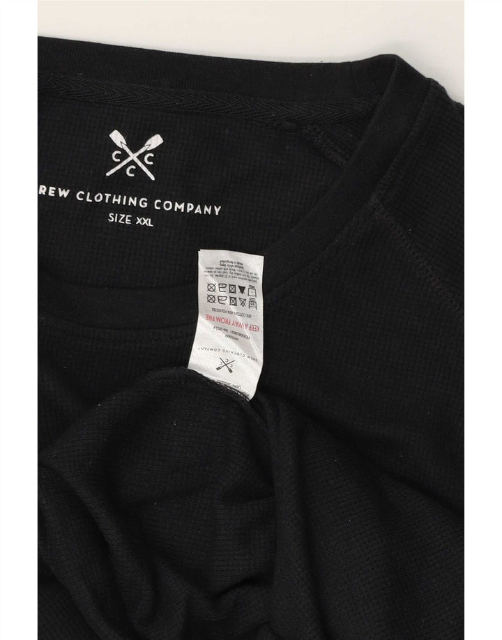 Crew Clothing Haut à manches longues pour homme en coton noir 2XL
