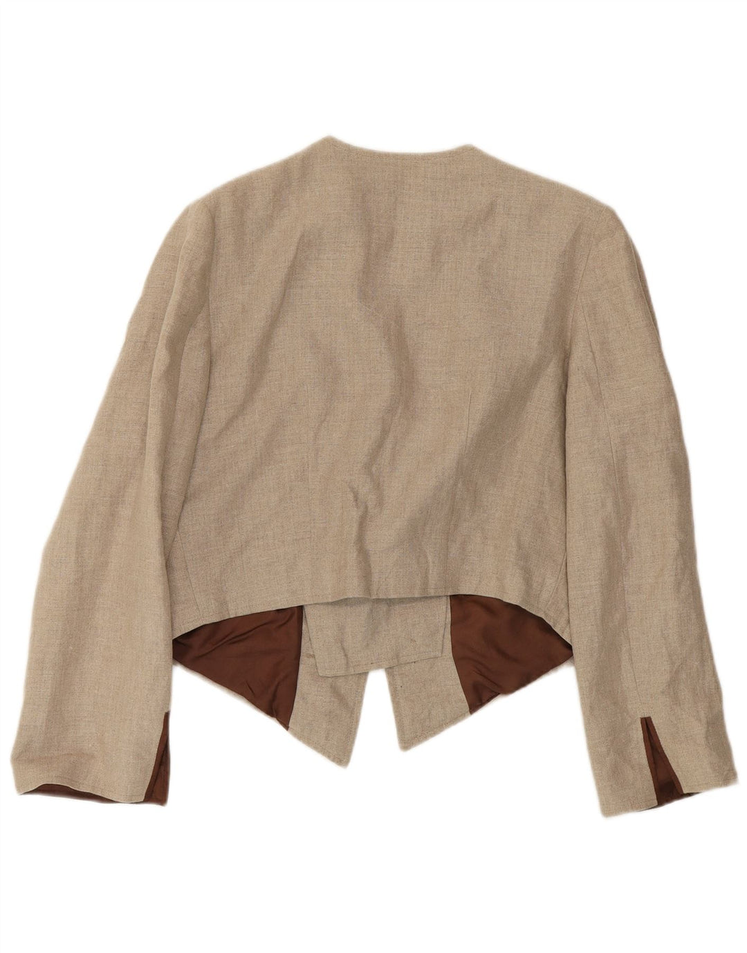 VINTAGE Womens Bolero Jacket UK 14 Large Beige