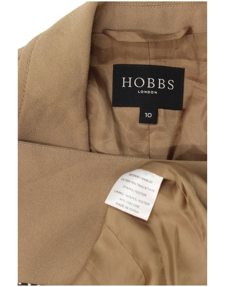 Hobbs Veste blazer double boutonnage pour femme UK 10 Petit triacétate beige