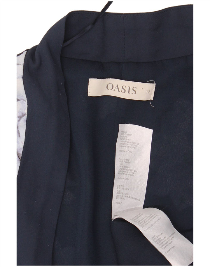 Oasis Cardigan surdimensionné pour femme UK 12 Bleu marine moyen Floral