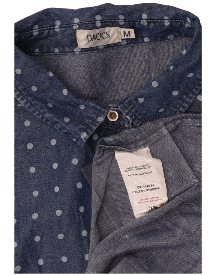 Dack's Chemisier à manches courtes pour femme UK 44, bleu marine moyen à pois