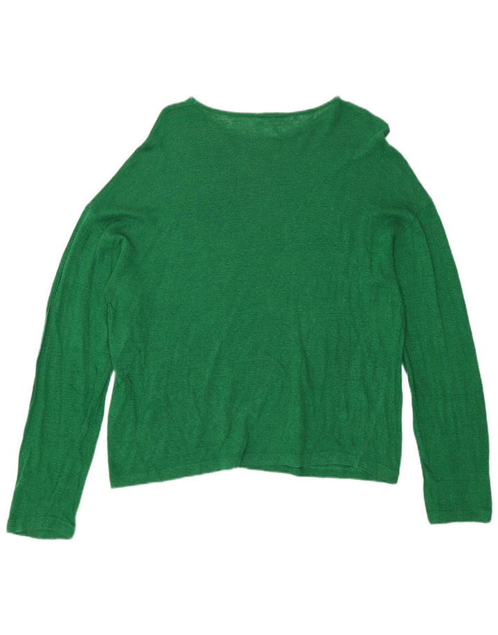 Jigsaw Haut surdimensionné à manches longues pour femme UK 10 Petit Vert