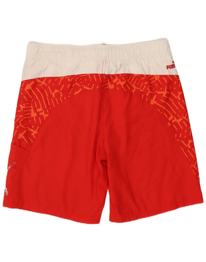 Puma Short de Bain Graphic Homme Rouge Moyen Polyester Colorblock