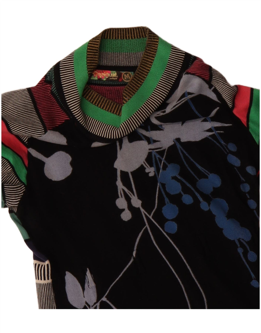 DESIGUAL Robe pull à manches longues pour femme UK 42 Medium Multicolore Floral