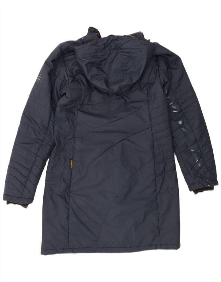 Jack Wolfskin Manteau rembourré à capuche pour homme UK 12/14 Bleu marine moyen Polyester