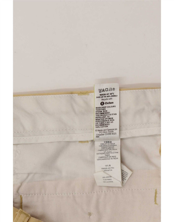 Marks & Spencer Short Chino Homme W36 Large Jaune Coton