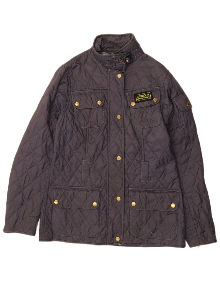 Barbour Veste matelassée pour femme UK 12 Medium Bleu Marine Polyamide
