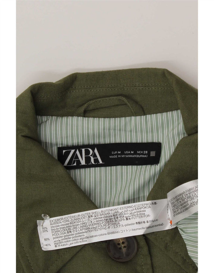 Zara Veste utilitaire surdimensionnée pour femme UK 14 Viscose vert moyen