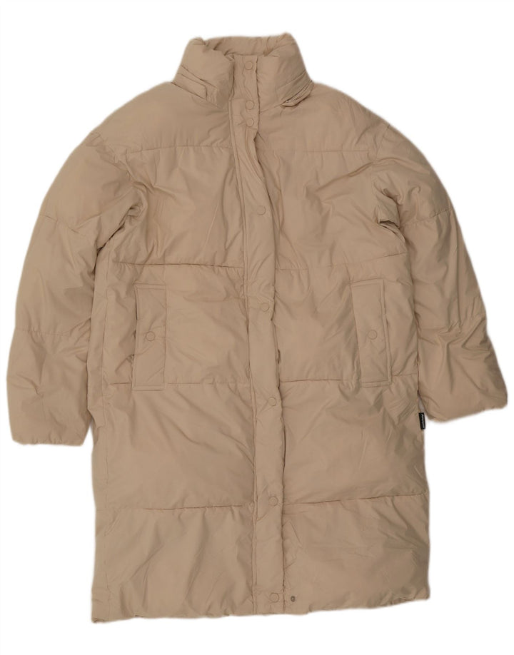 ZARA Femme Manteau matelassé surdimensionné UK 6 XS Beige Polyester