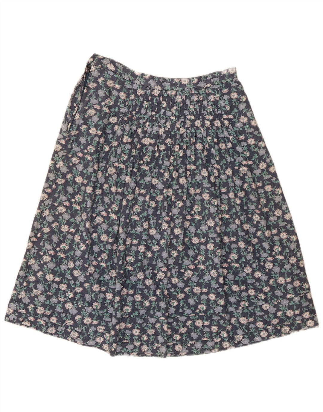 vintage Femme Jupe A-Line W28 Bleu Moyen Floral