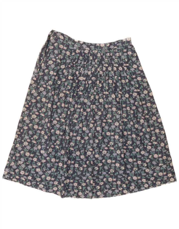 vintage Femme Jupe A-Line W28 Bleu Moyen Floral
