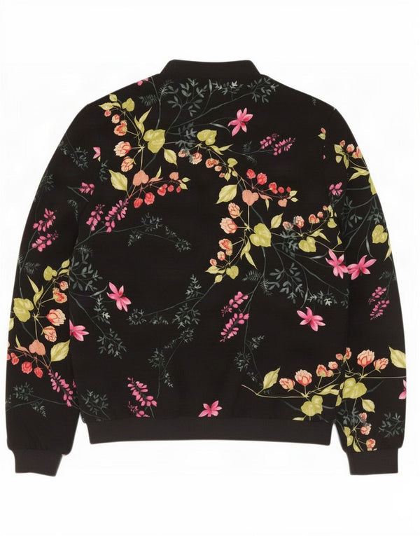 Marks & Spencer Veste bomber surdimensionnée pour femme UK 10 Petit motif floral noir