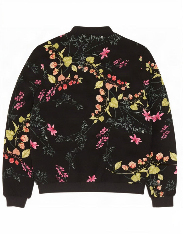 Marks & Spencer Veste bomber surdimensionnée pour femme UK 10 Petit motif floral noir
