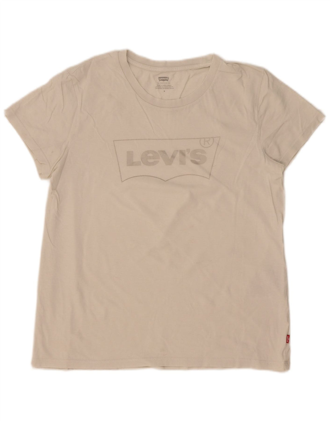 Levi's T-Shirt Graphique Femme UK 14 Coton Blanc Moyen