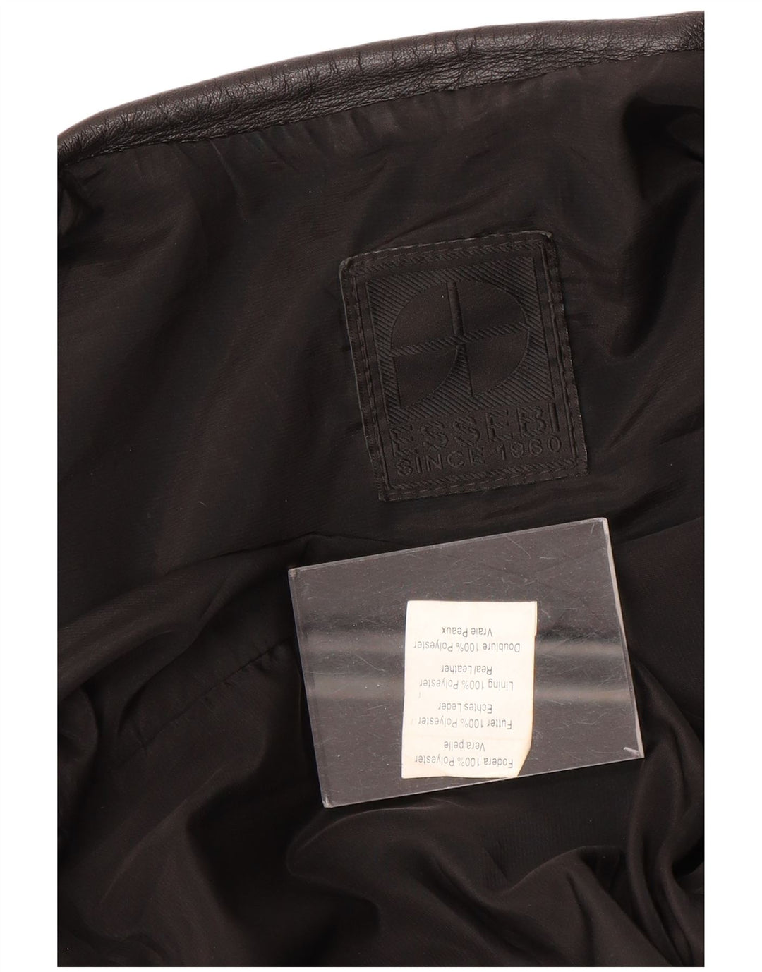 Essebi Veste en cuir bomber pour homme UK 40 Grand cuir noir