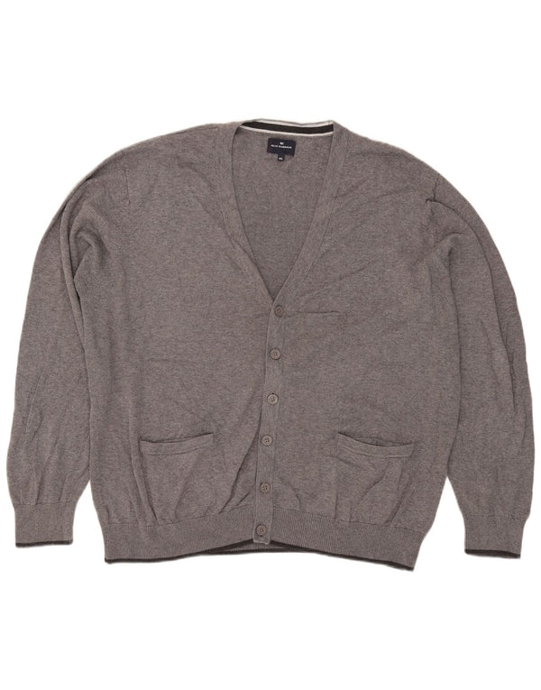 Marks & Spencer Pull Cardigan Blue Harbour pour Homme 2XL Gris Moucheté Coton