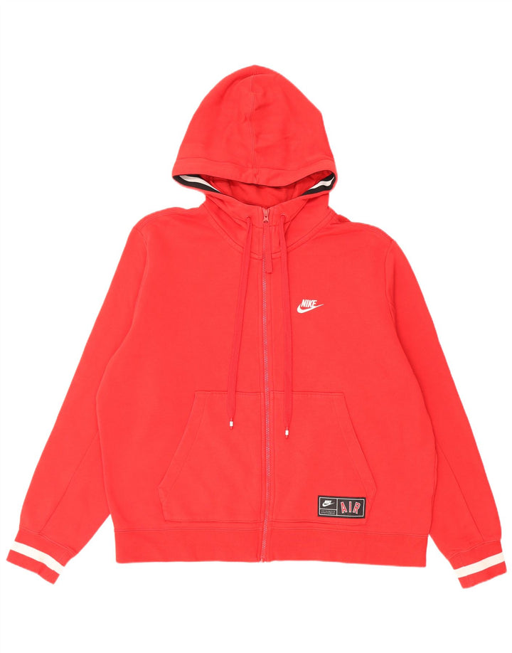 Nike Pull à capuche zippé graphique pour homme Grand coton rouge