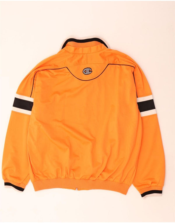 Champion Veste de survêtement pour homme Large Orange Colourblock Polyester