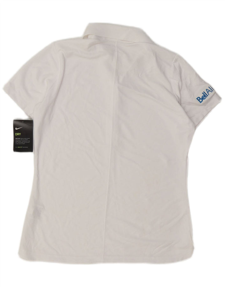 Polo Nike Dri Fit pour femme UK 12 Polyester blanc moyen