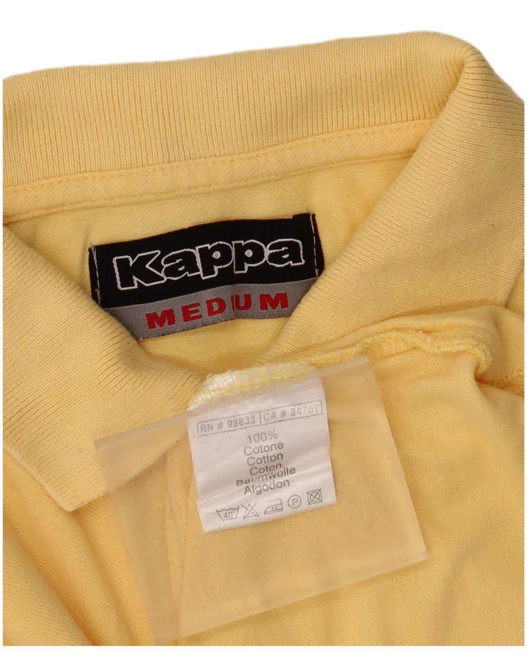 Kappa Polo Homme Jaune Moyen Coton