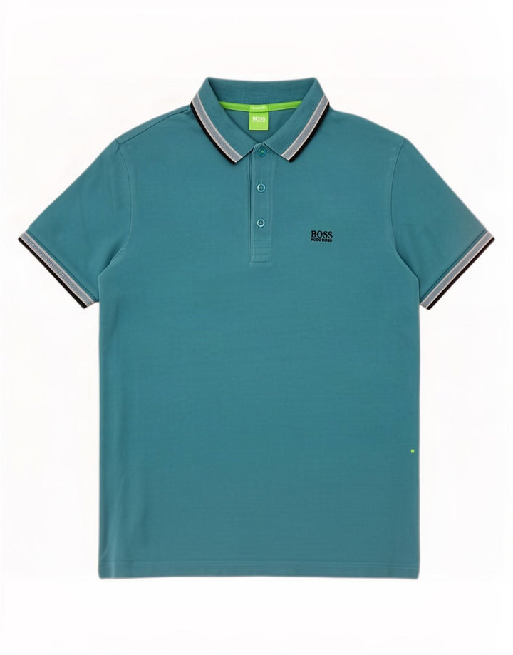 Hugo Boss Polo Regular Fit Rayé Bleu Moyen Homme