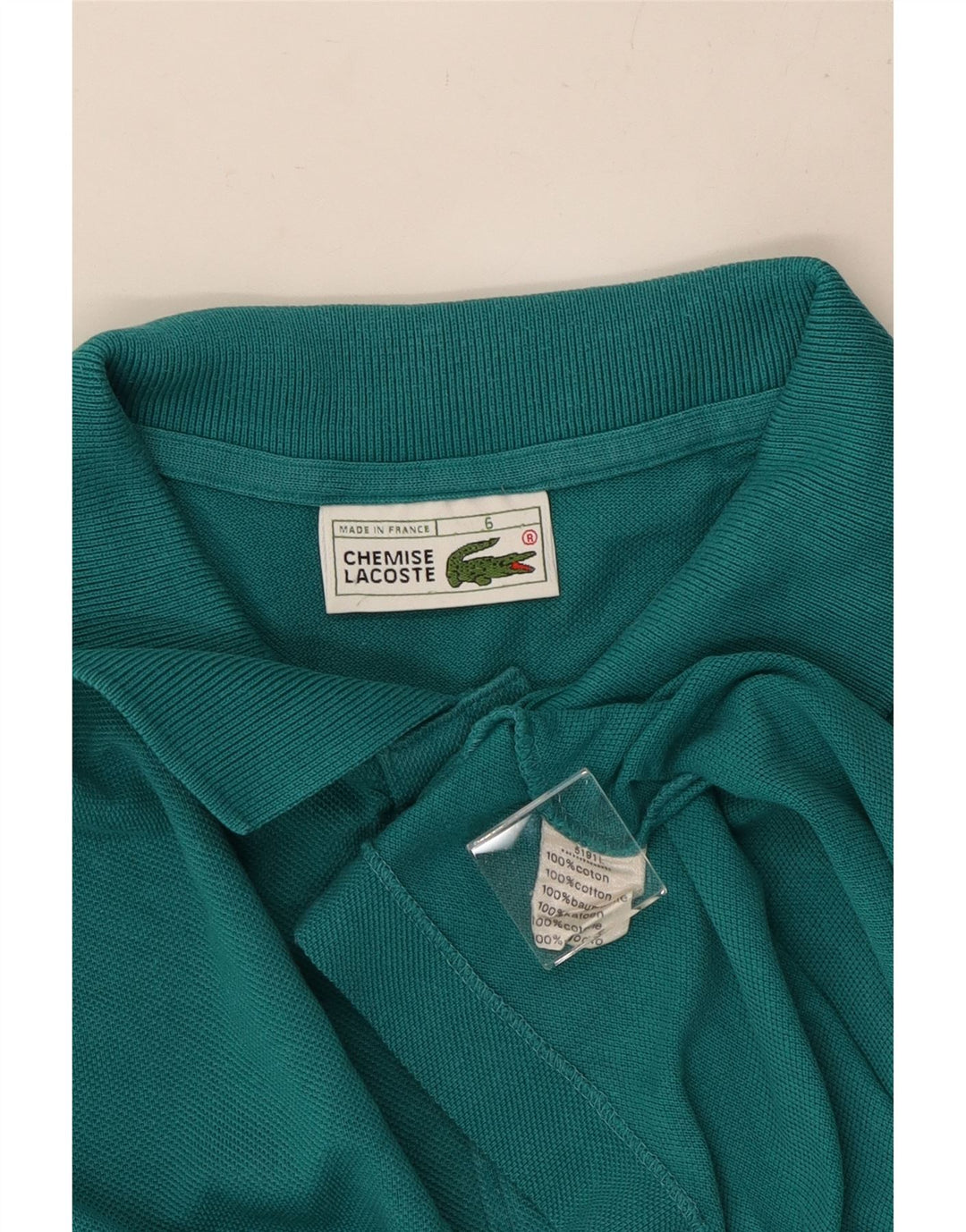 LACOSTE Polo Homme Taille 6 XL Coton Turquoise