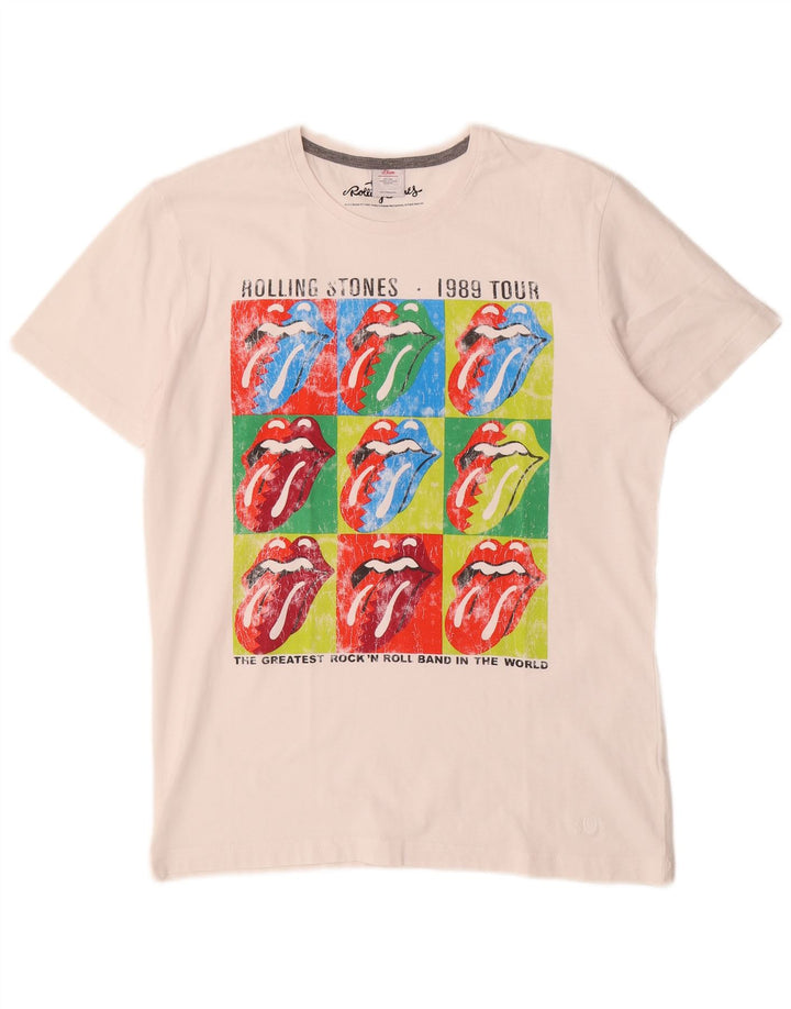 S.Oliver T-shirt graphique Rolling Stones pour hommes, grand, blanc