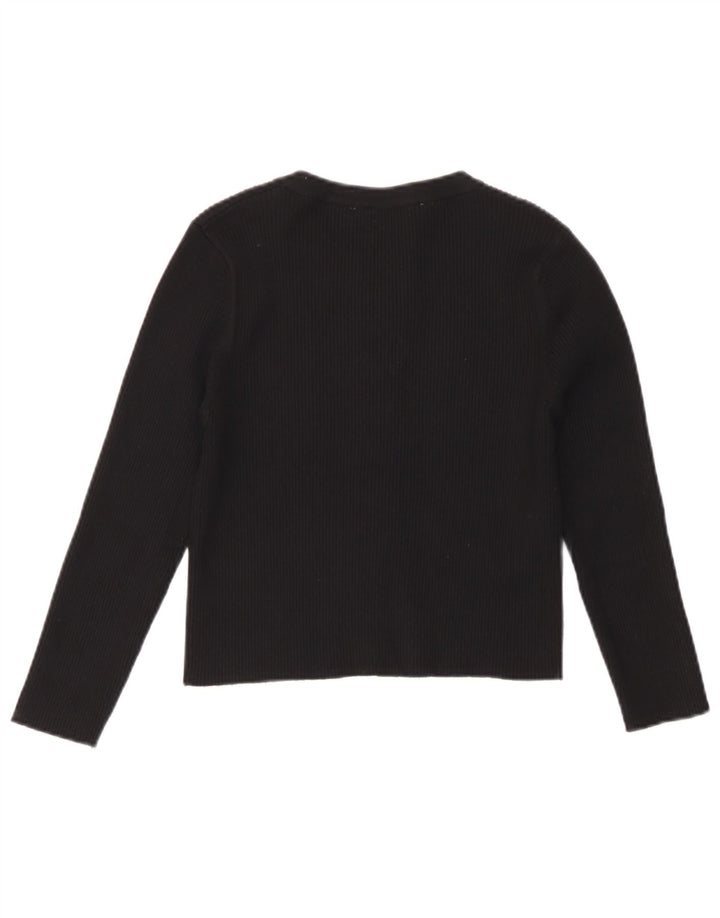 Zara Cardigan à manches longues pour femme UK 12 Noir moyen