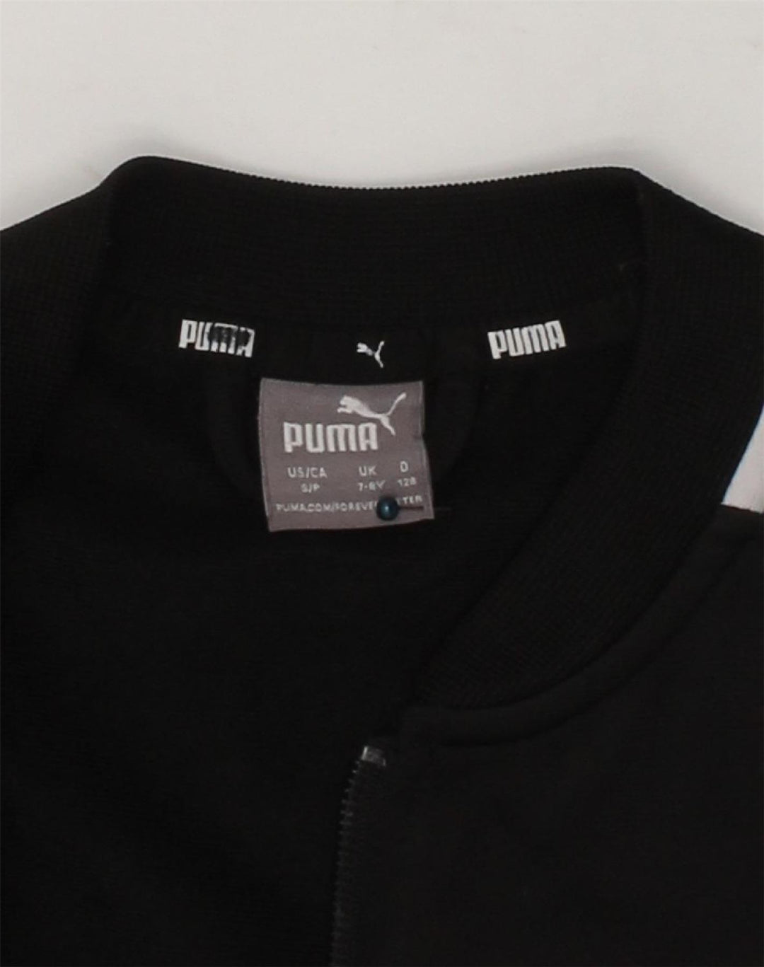 PUMA Boys Tracksuit Top Jacket 7-8 Years Black Polyester | Vintage Puma | Thrift | Second-Hand Puma | Used Clothing | Messina Hembry 