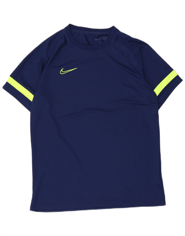 Nike Hommes Dri Fit T-Shirt Haut XL Bleu Marine Colorblock Polyester