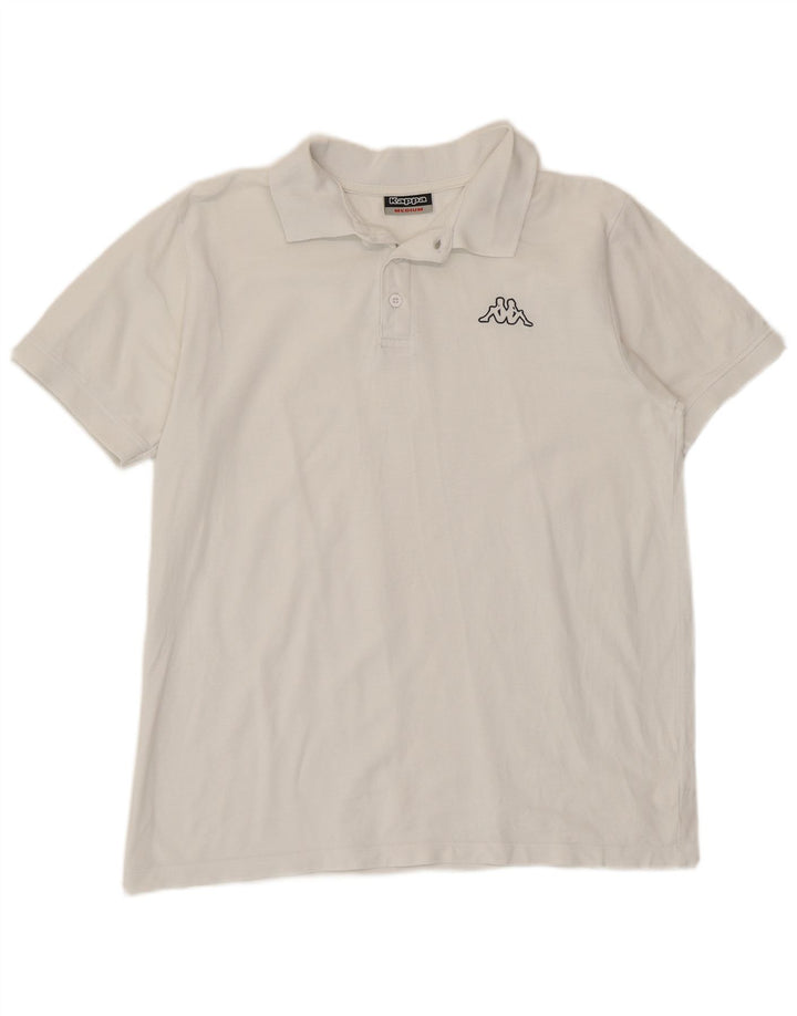 Kappa Polo Homme Blanc Moyen Coton