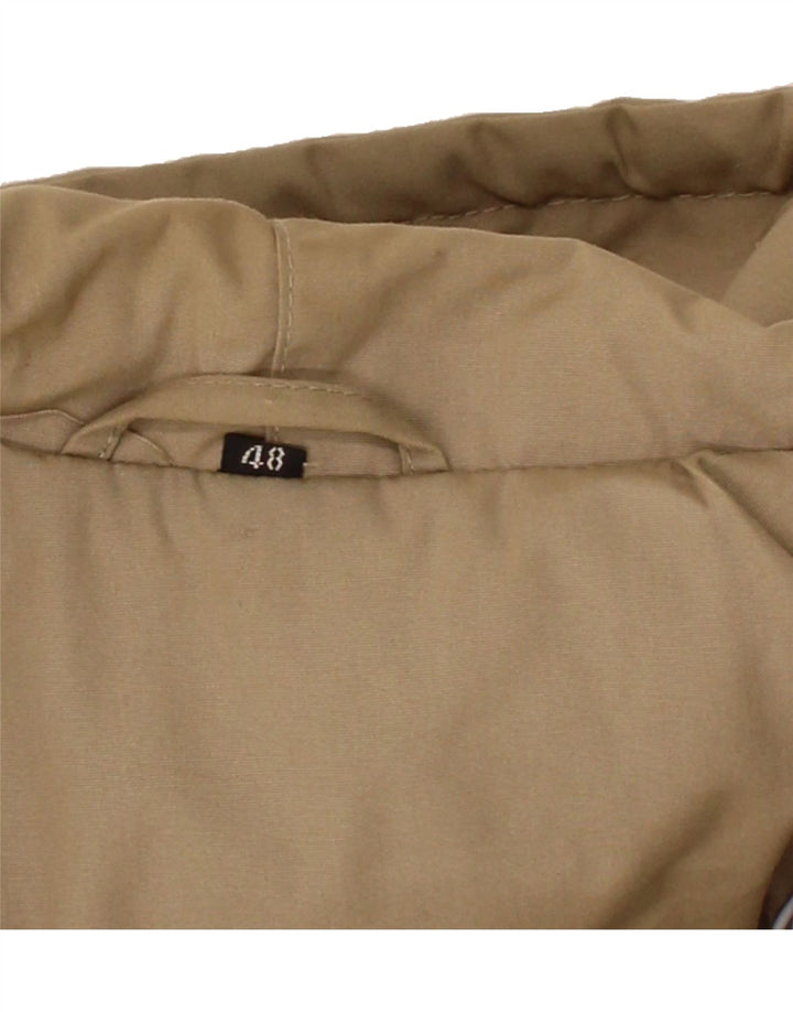 VINTAGE Mens Hooded Overcoat IT 48 Medium Beige Cotton Vintage Vintage and Second-Hand Vintage from Messina Hembry 