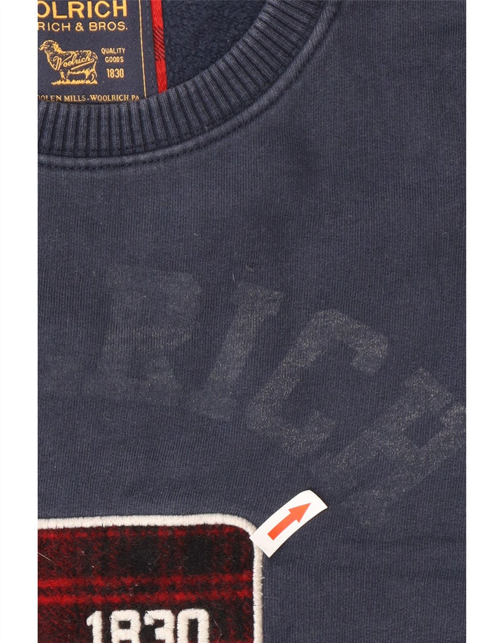 Woolrich Sweat-shirt graphique pour homme en coton bleu marine Taille L