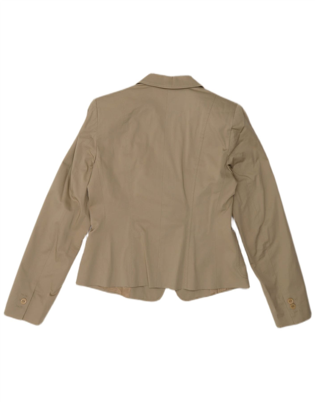 Max Mara Veste blazer 1 bouton pour femme UK 12 Coton beige moyen