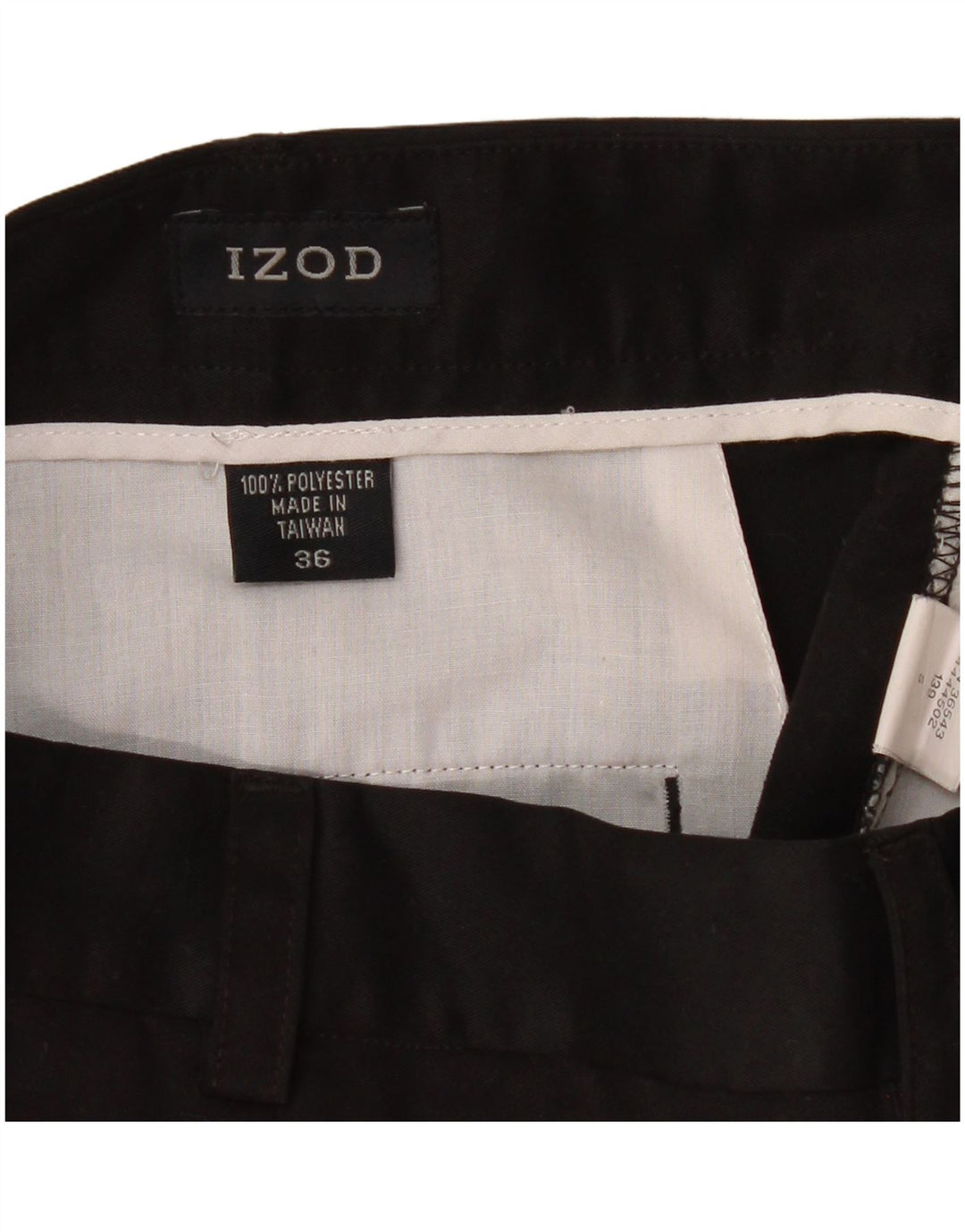 Izod Short Chino Pegged Homme W36 Grand Noir Polyester