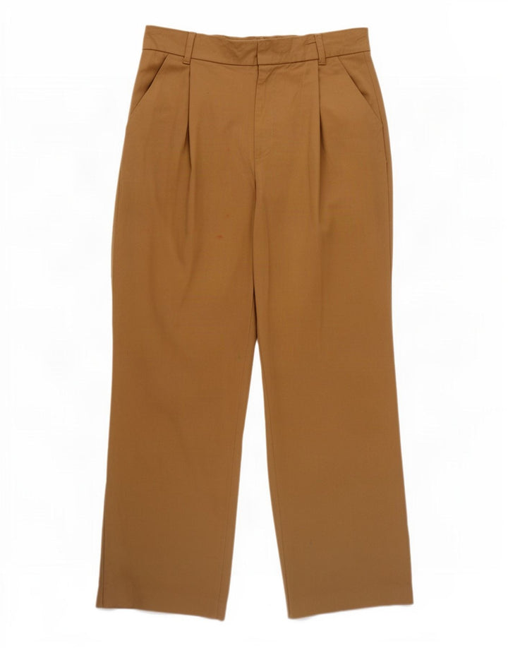 Pantalon décontracté droit Zara Femme Moyen W28 L30 Marron Polyester