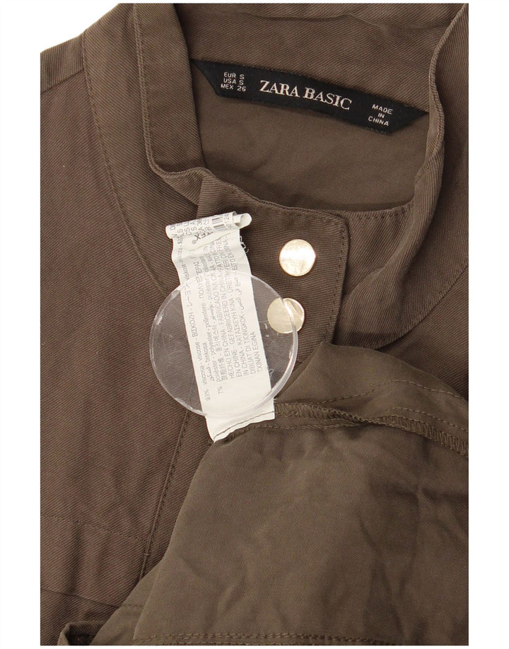 Zara Veste utilitaire pour femme UK 10 Small Kaki Viscose