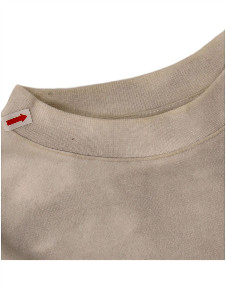 CHAMPION Sweat-shirt court surdimensionné pour femme UK 16 Large Blanc cassé