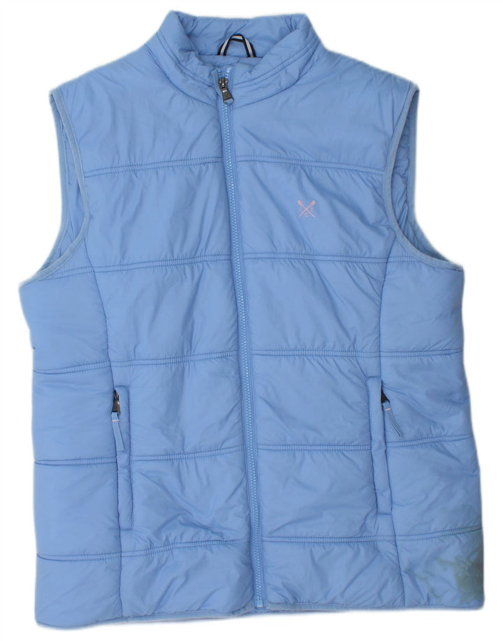 Crew Clothing Gilet rembourré pour femme UK 16 Large Bleu Nylon