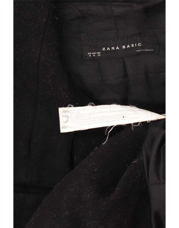 Zara Femme Caban UK 12 Laine Noir Moyen
