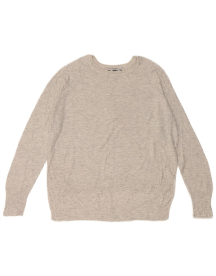 Zara Pull col bateau pour femme UK 14 Gris moyen
