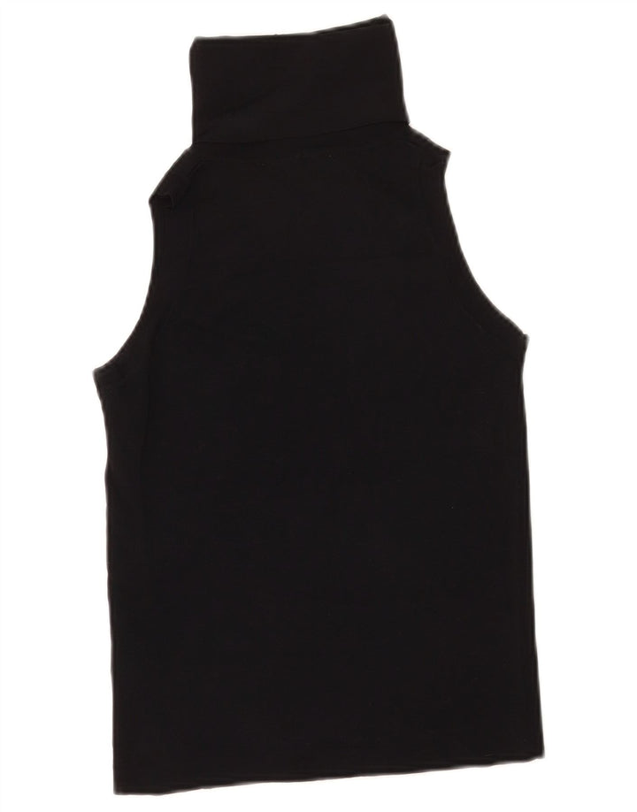 Zara Femmes Crop Débardeur UK 12 Moyen Noir Viscose