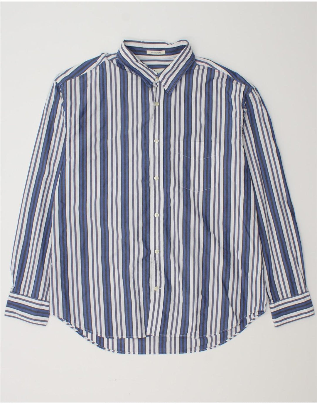 Gant Chemise coupe décontractée pour homme Taille 39/40 Coton rayé bleu moyen