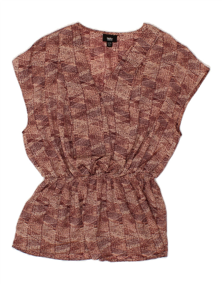 MOSSIMO Womens Abstract Pattern Sleeveless Blouse Top UK 18 XL Burgundy Vintage Mossimo and Second-Hand Mossimo from Messina Hembry 